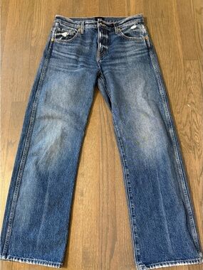 KHAITE Kerri women’s Straight-Leg Jeans in Washed Blue Denim